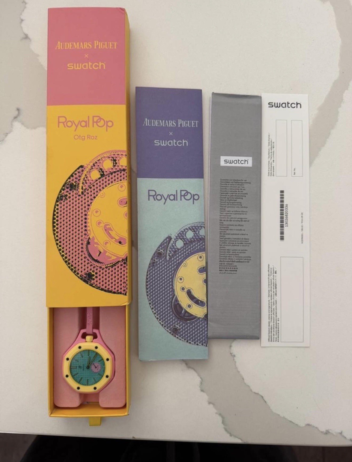 Ap X Swatch Royal Pop OTG ROZ Comes With Receipt And Bag New In Box