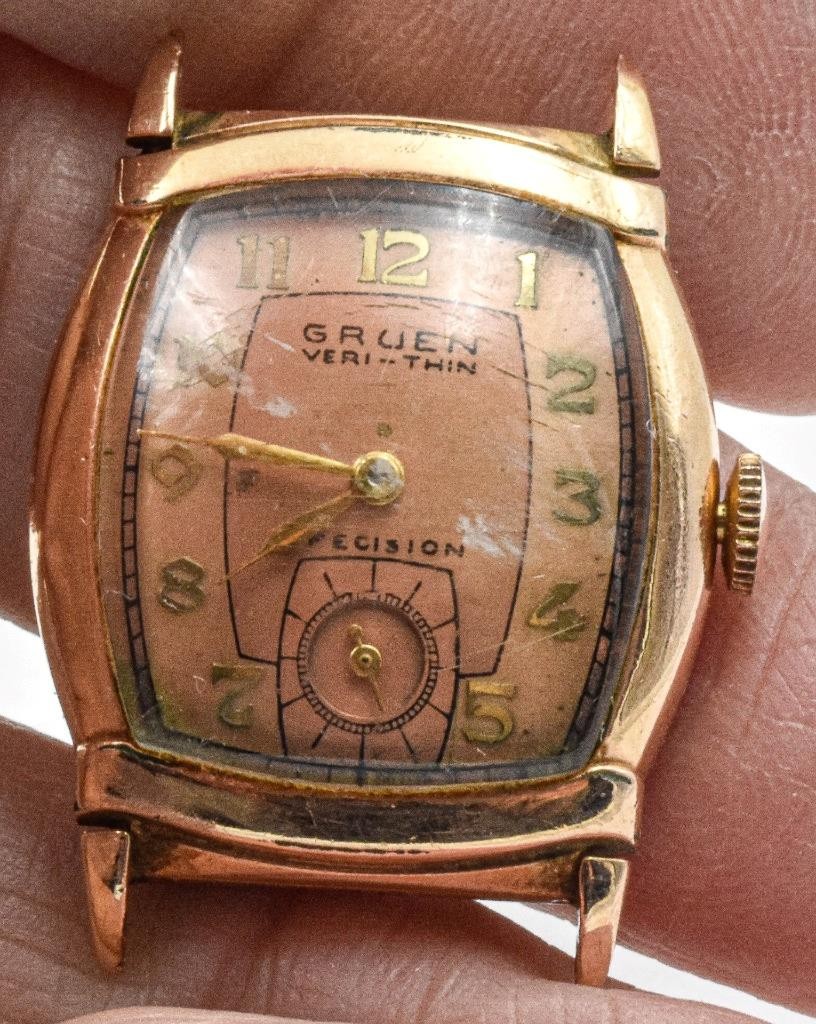 Vintage 40’s Swiss GRUEN rose gold filled Veri-thin #405 Mov’t Men’s Wrist Watch