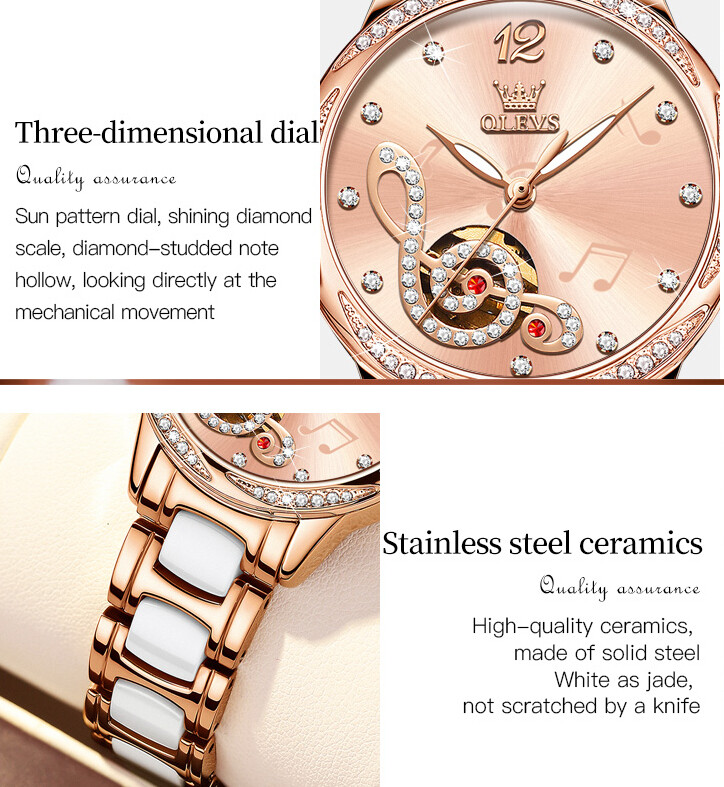 OLEVS Waterproof Luminous Diamonds Dials Automatic Mechanical Watch Women’s
