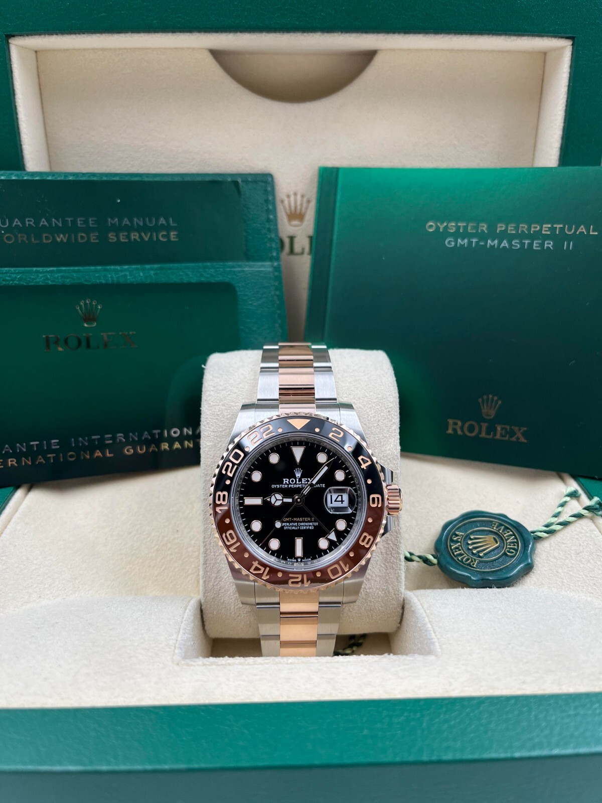 Rolex GMT Master II Rootbeer Two Tone Bracelet 126711CHNR Pre-Owned 2022