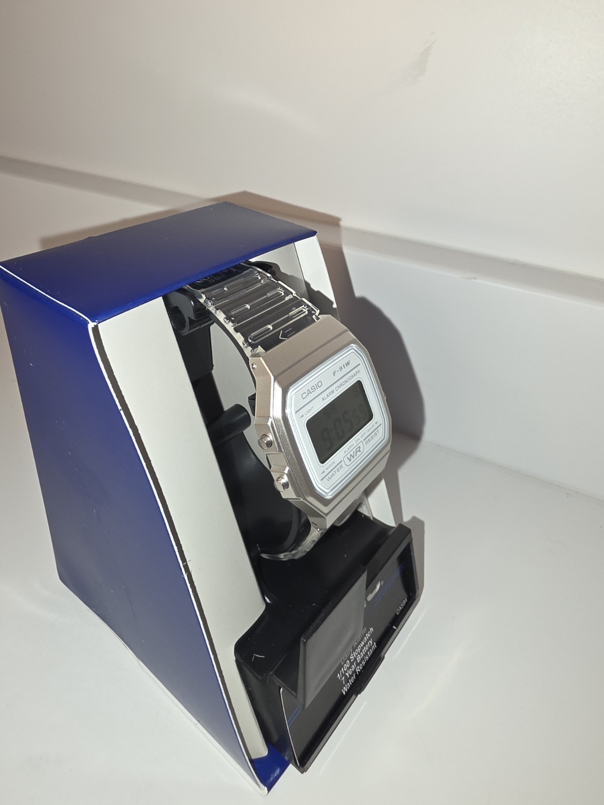 CASIO F-91WS-7CF Silver Translucent Unisex Digital Watch NEW