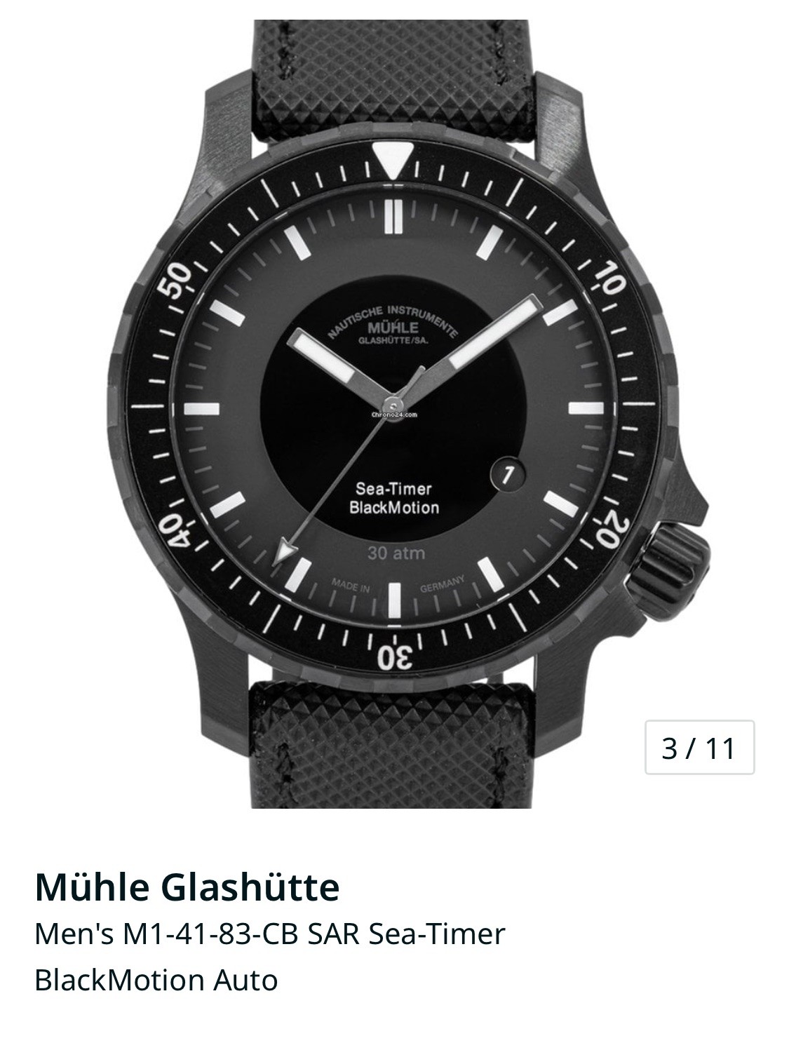Muhle Glashutte- Sea-Timer BlackMotion (Made In Germany)