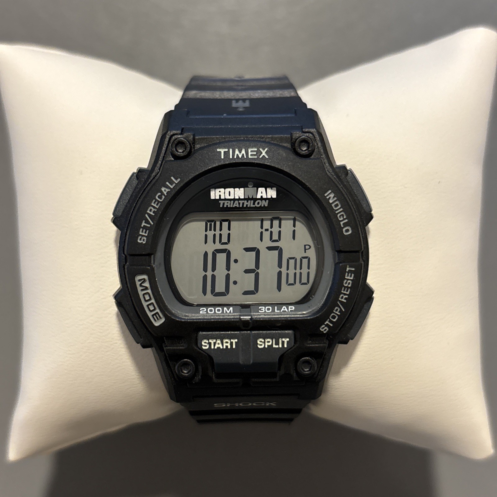 Timex Ironman Triathlon Shock Resistant Digital Watch T5K196 Black Gray – Works!
