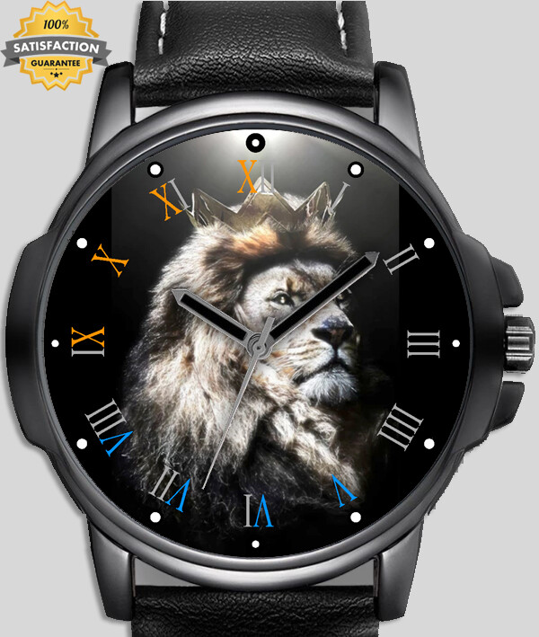 Lion With Crown Portrait Unique Wrist Watch FAST UK