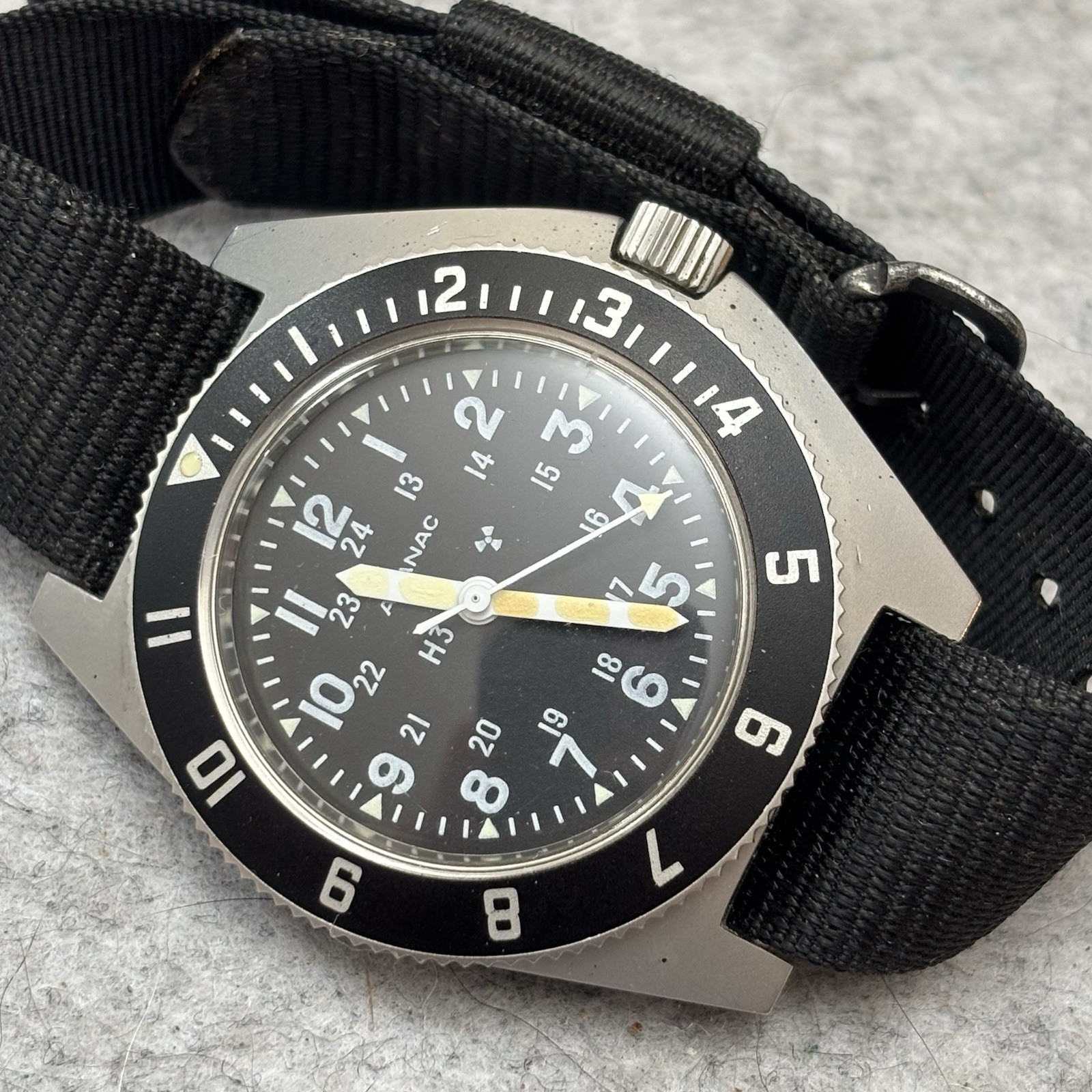 Vintage ADANAC by Gallet 43mm Military Navigator 200M Watch Quartz – April 1988