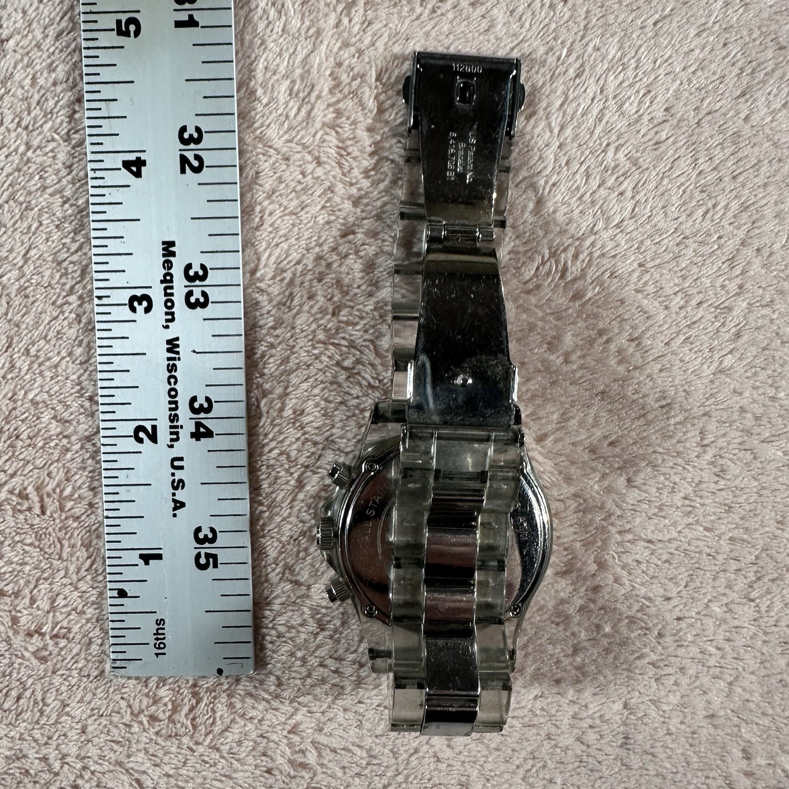 Michael Kors MK5397 Glitz Chronograph Womens Watch Silver Clear Acrylic Band