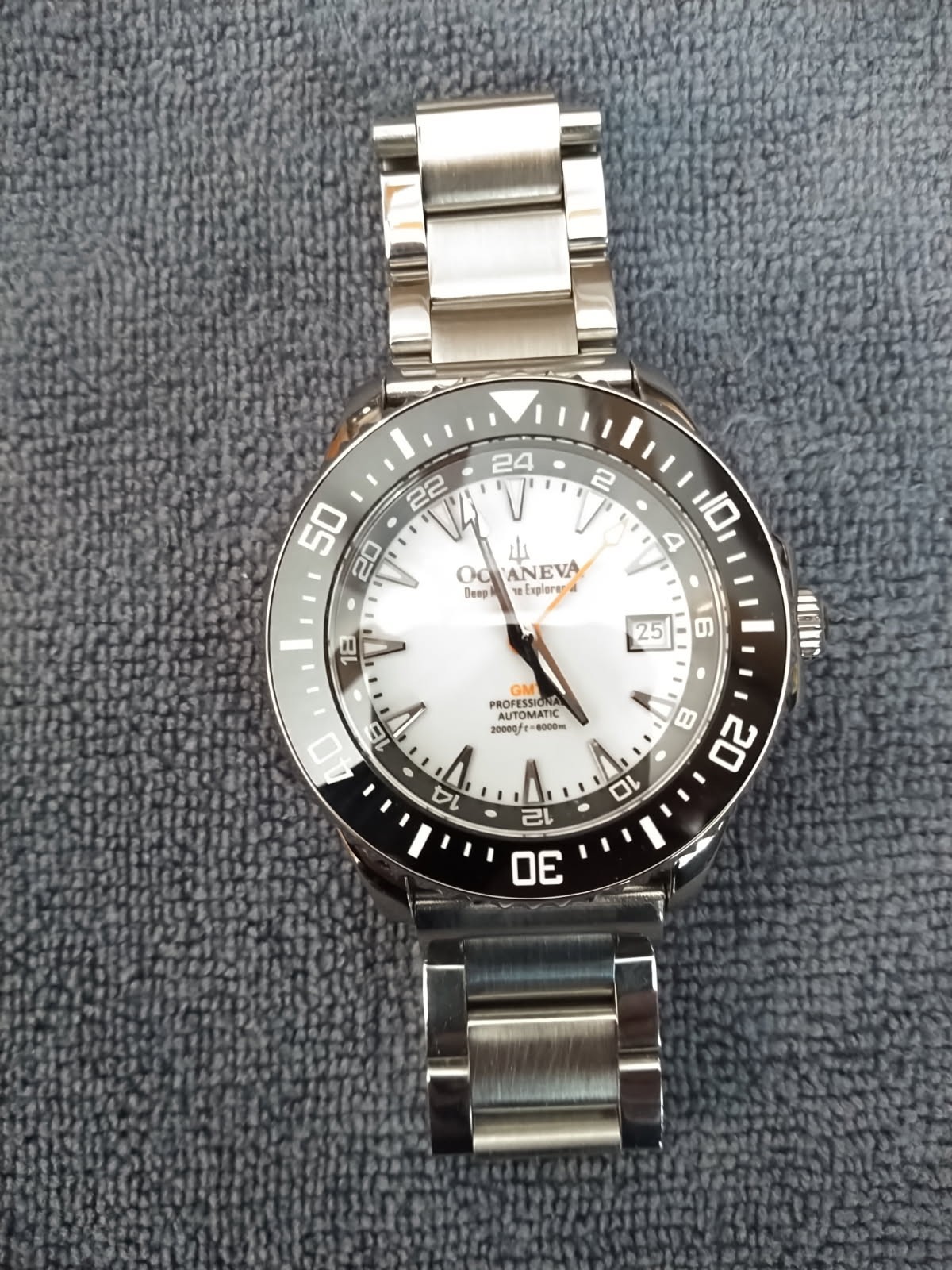 Oceaneva Deep Marine Explorer VI 6000m GMT Titanium Blue Automatic Watch