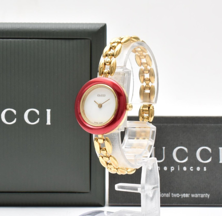 Gucci Change Bezel Gold 11/12 Vintage Quartz Gold 26mm Women′s Watch From JAPAN