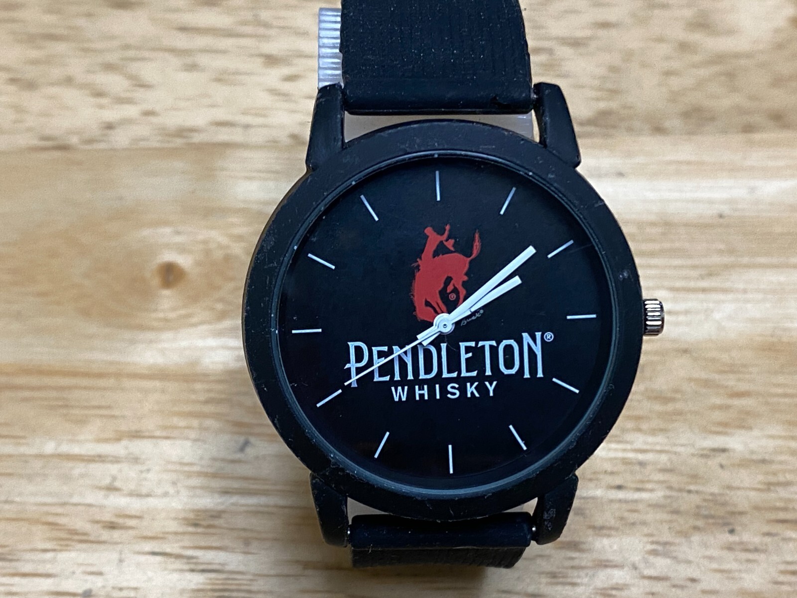 Pendleton Whisky Quartz Watch Men All Black Analog Rubber Band New Battery
