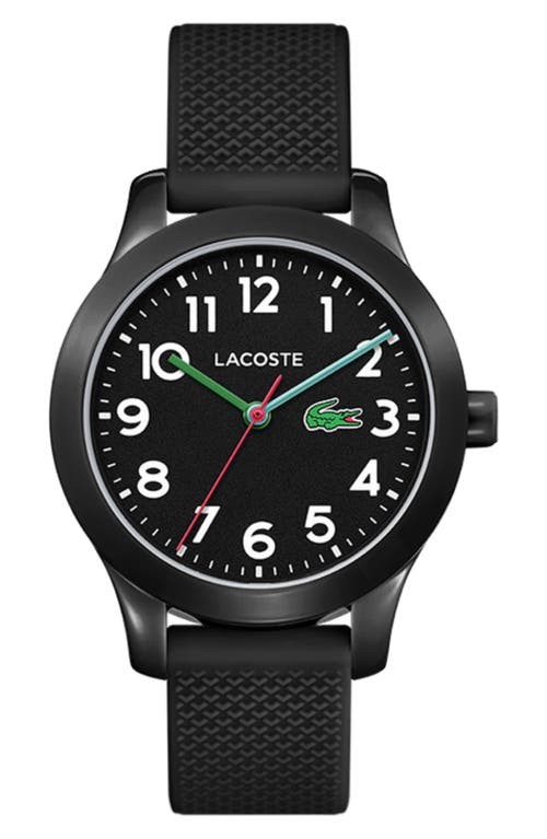 Lacoste Kids’ 12.12 Silicone Strap Watch, 32mm in Black