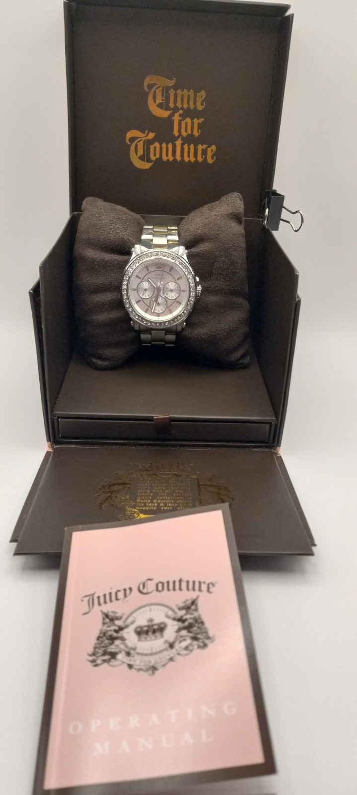 Juicy Couture Sparkling Pedigree Watch With Crystal’s Accent 6in W/box&pillow