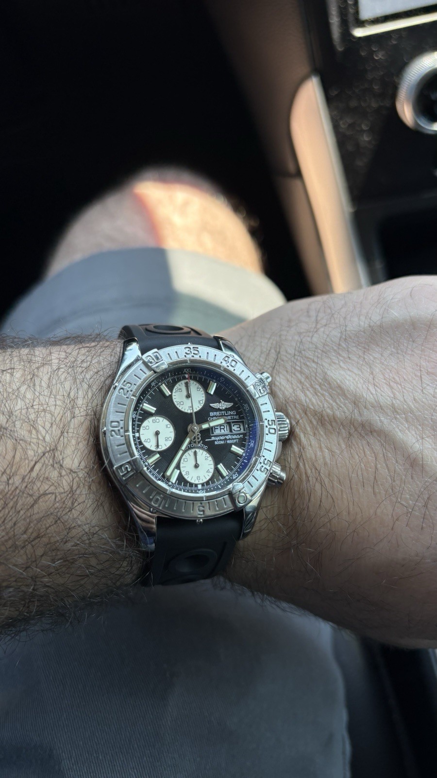 Breitling Superocean Chronograph A13340 Black Dial Day-Date 42mm Steel