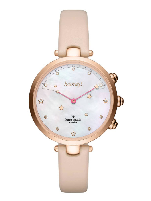 Kate Spade Women’s Beige Rose Gold Holland Hybrid Leather Strap Watch F1427