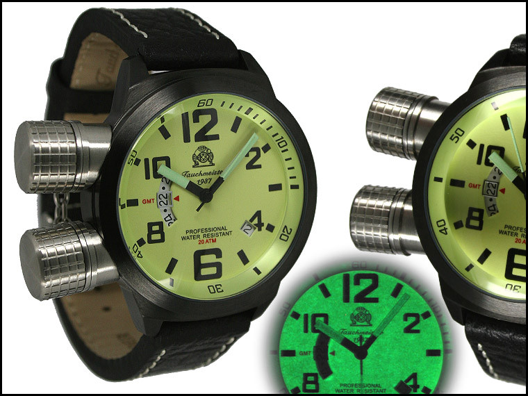 German U-Boot HORIZONTAL Crown ProtectionSWISS GMT T0201