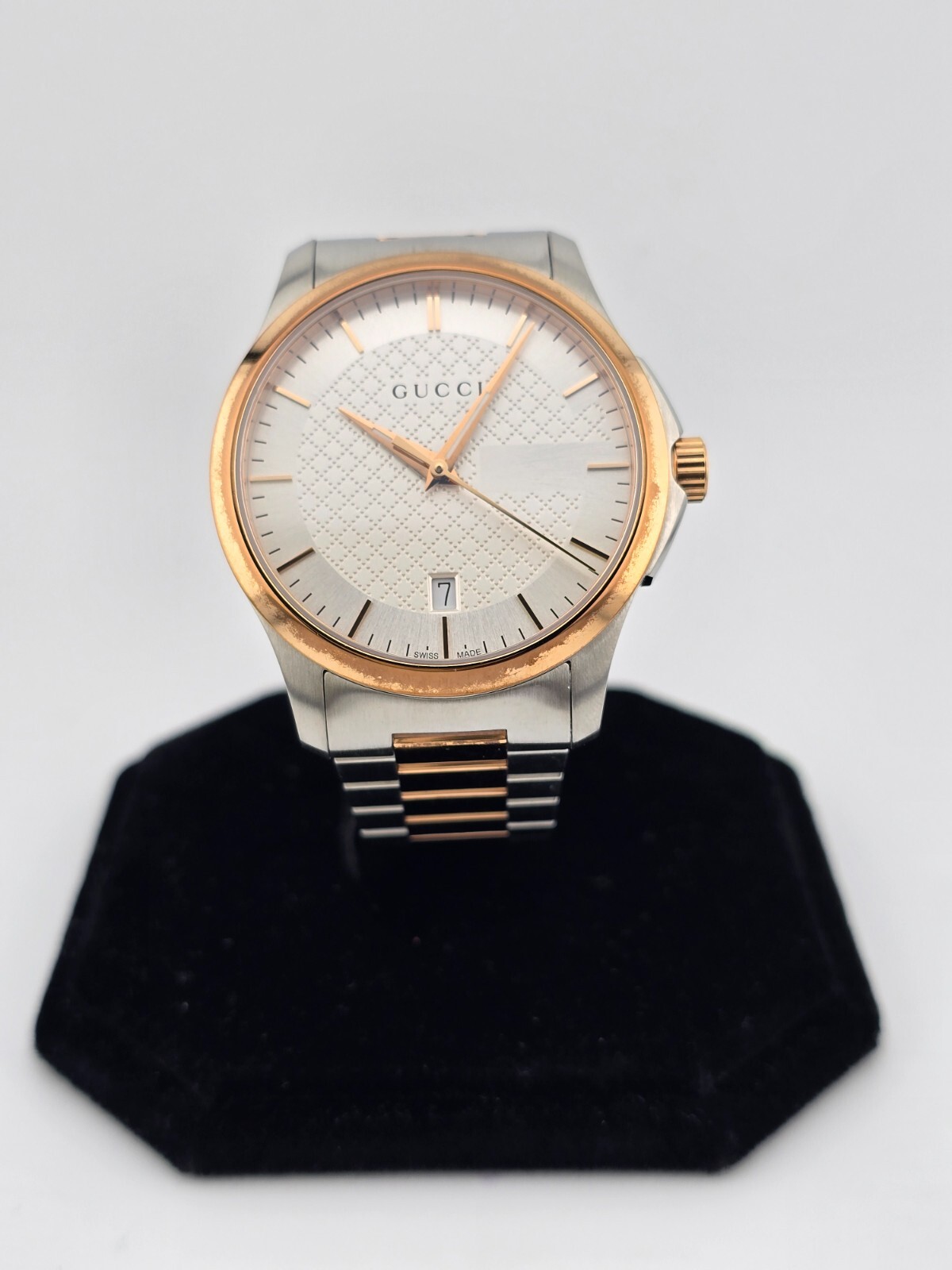 Gucci G-Timeless Men’s Silver Dial Two-Tone Stainless Steel Watch – YA126473