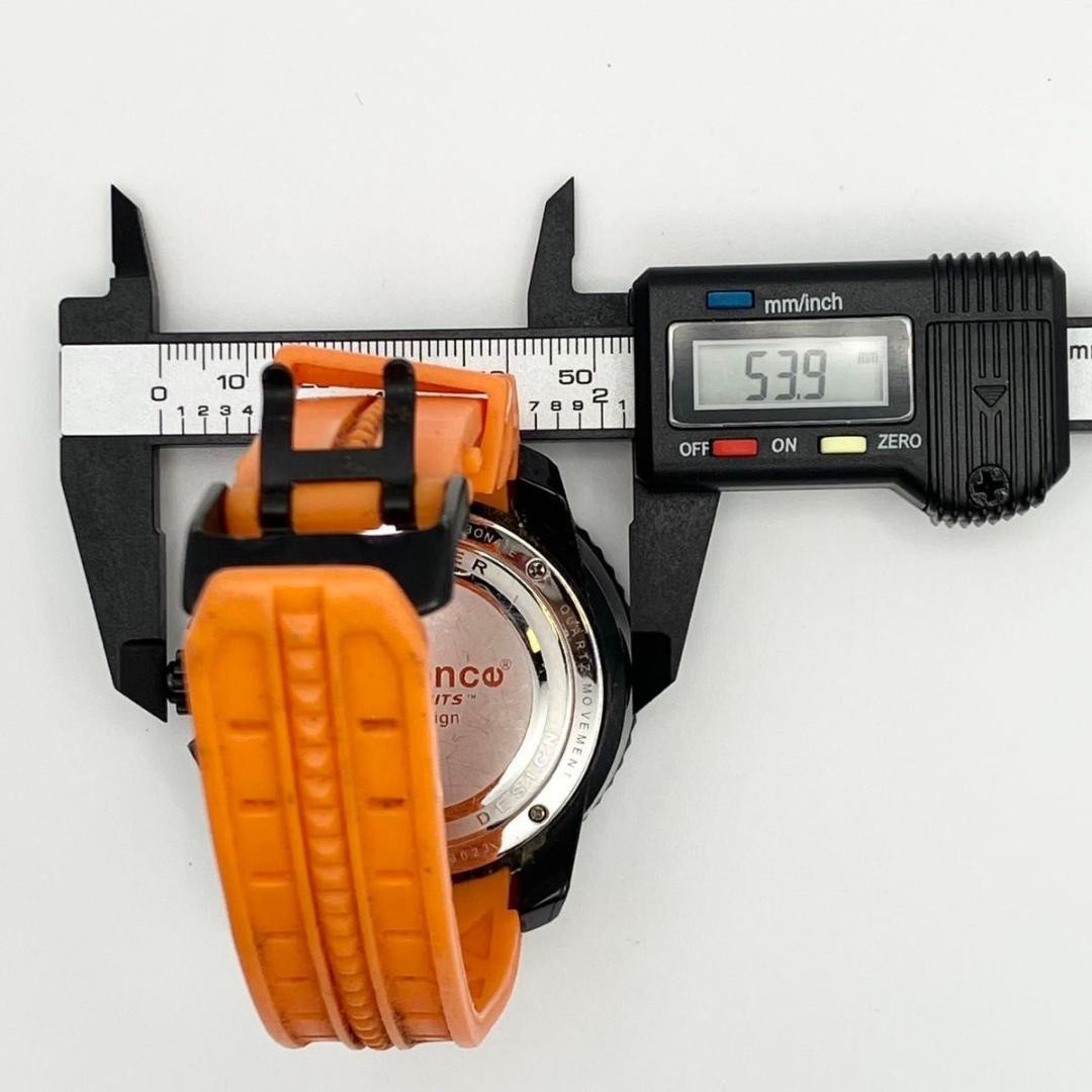 TENDENCE Gulliver Round Chronograph Watch Black Orange Timepiece Luxury