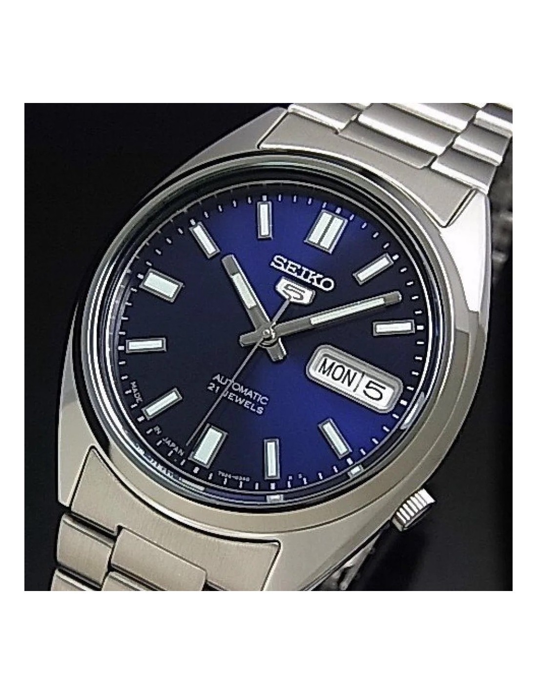 Seiko 5 Automatic Blue Dial Silver Band Steel SNXS77J1 Men’s Watch