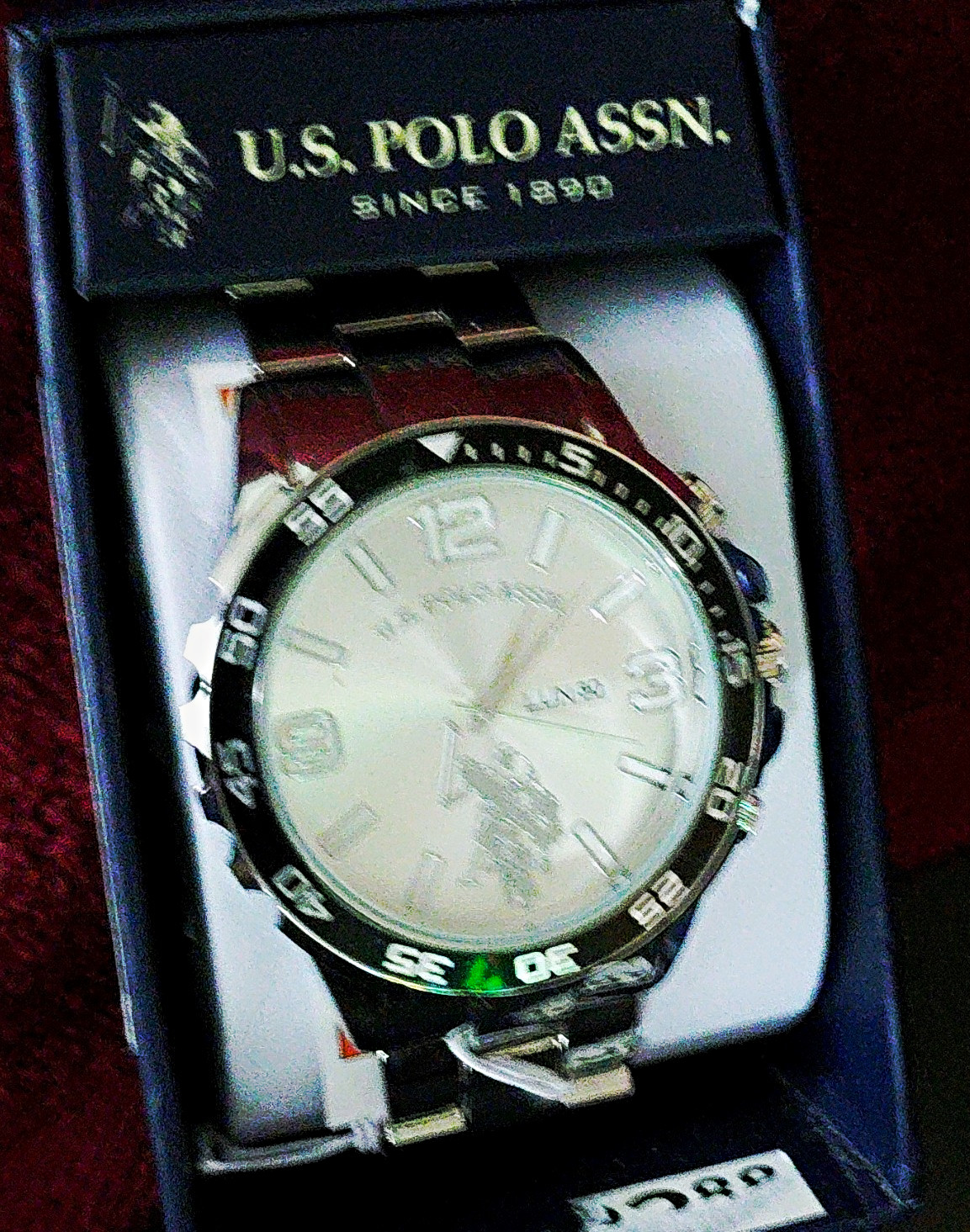 U.S. Polo Assn. Men’s Quartz Analog Silver Dial Silver Bracelet Watch Box