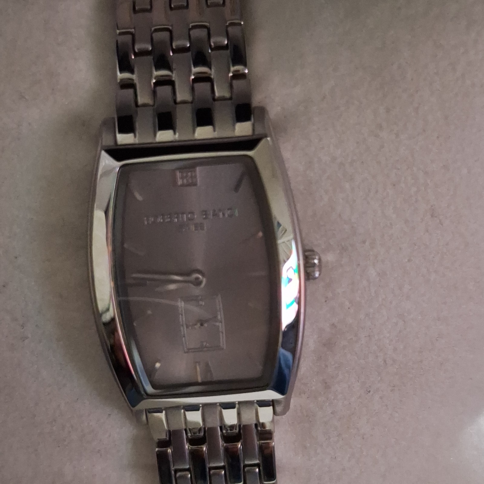 Roberto Bianci Swiss Women’s Rectangular Quartz Watch Gray Dial SS 30m Box