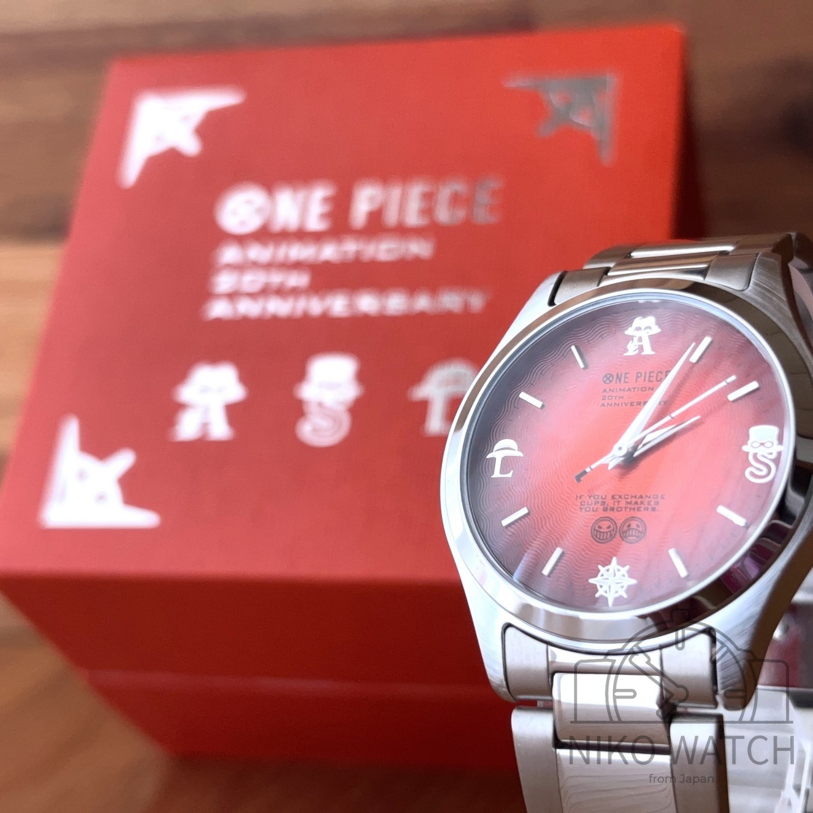 ONE PIECE Watch Animation 20th Anniv. SEIKO Mov. Luffy Ace Sabo 3333 [Excellent]