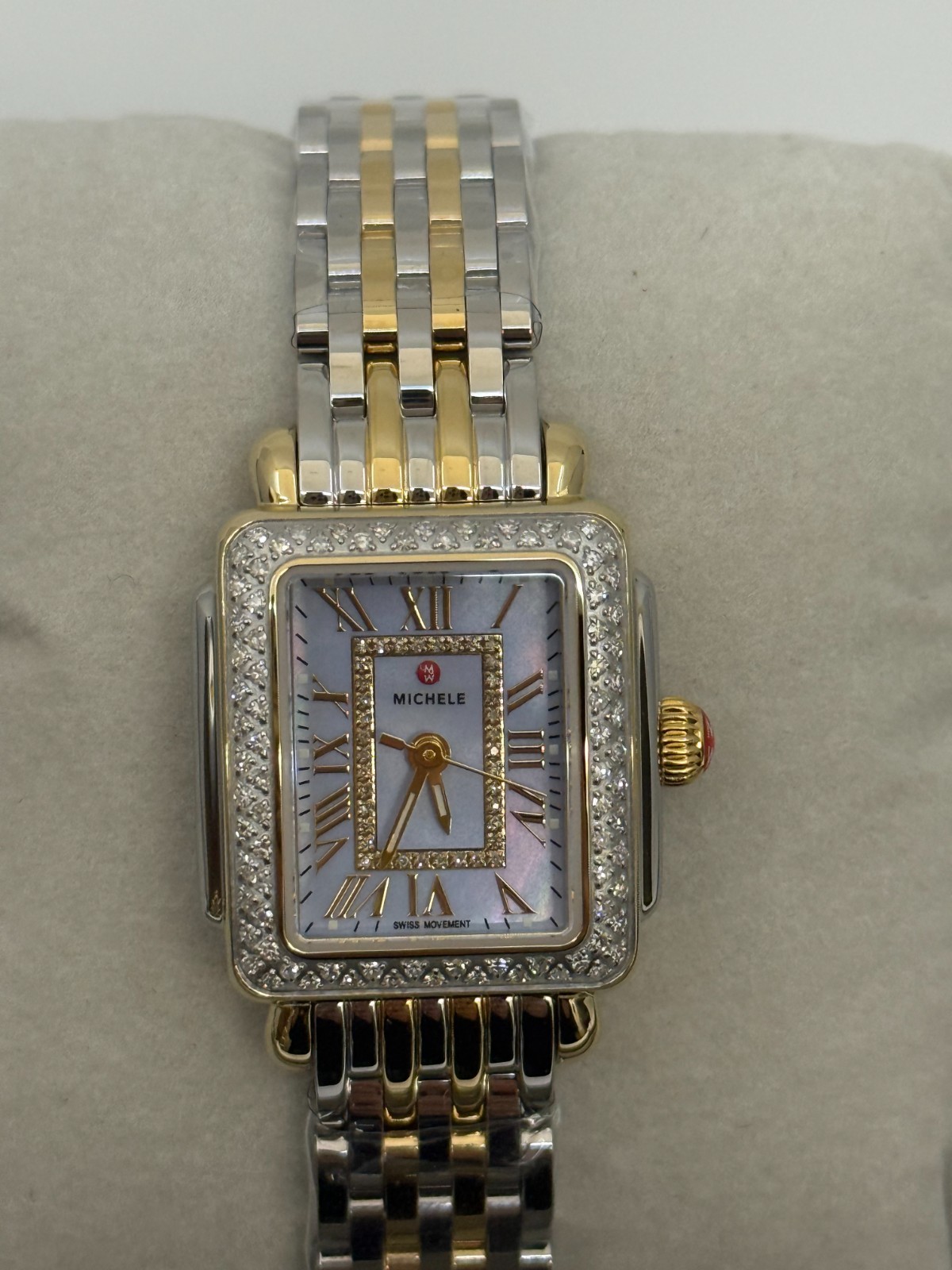 Michele Deco Madison Mini Diamond Two-Tone 18K Gold-Plated Watch MWW06D000176