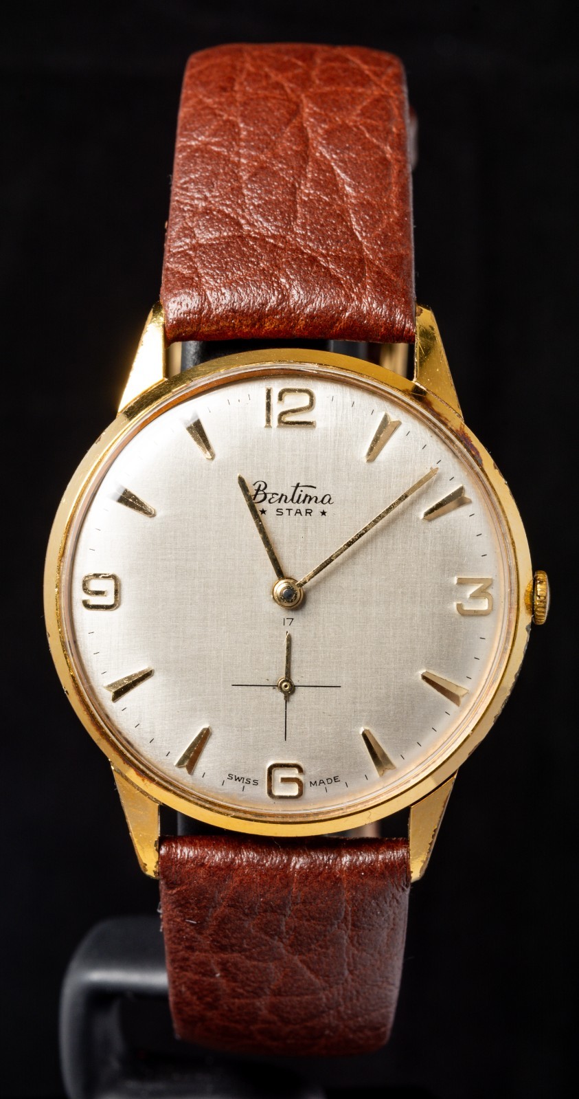 Bentima Star Linen Dial Men’s Hand-Wind AS 1526 Vintage Swiss Watch — Working