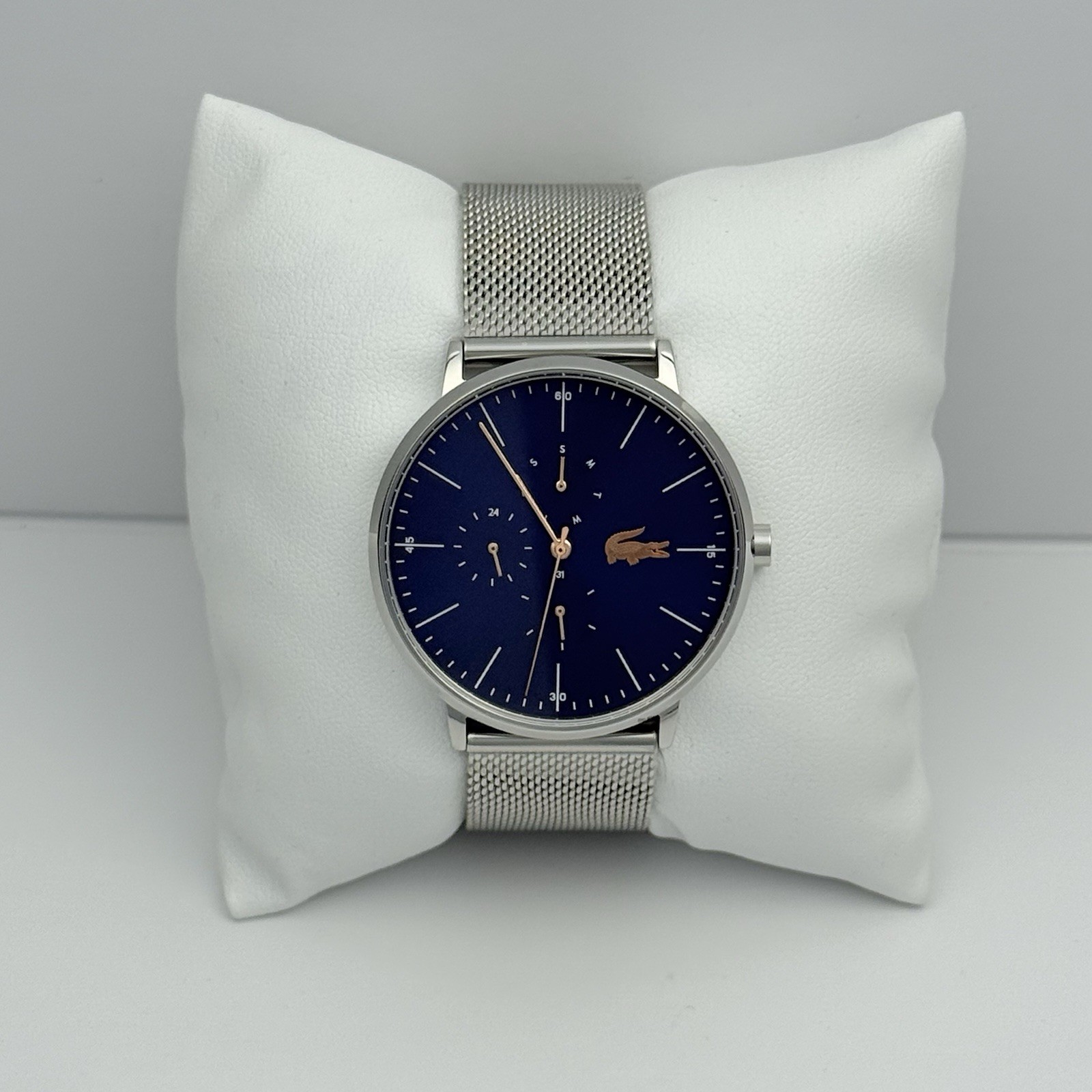 Lacoste Moon 2011024 Multifunction Blue Dial Stainless Mesh Strap Men’s Watch