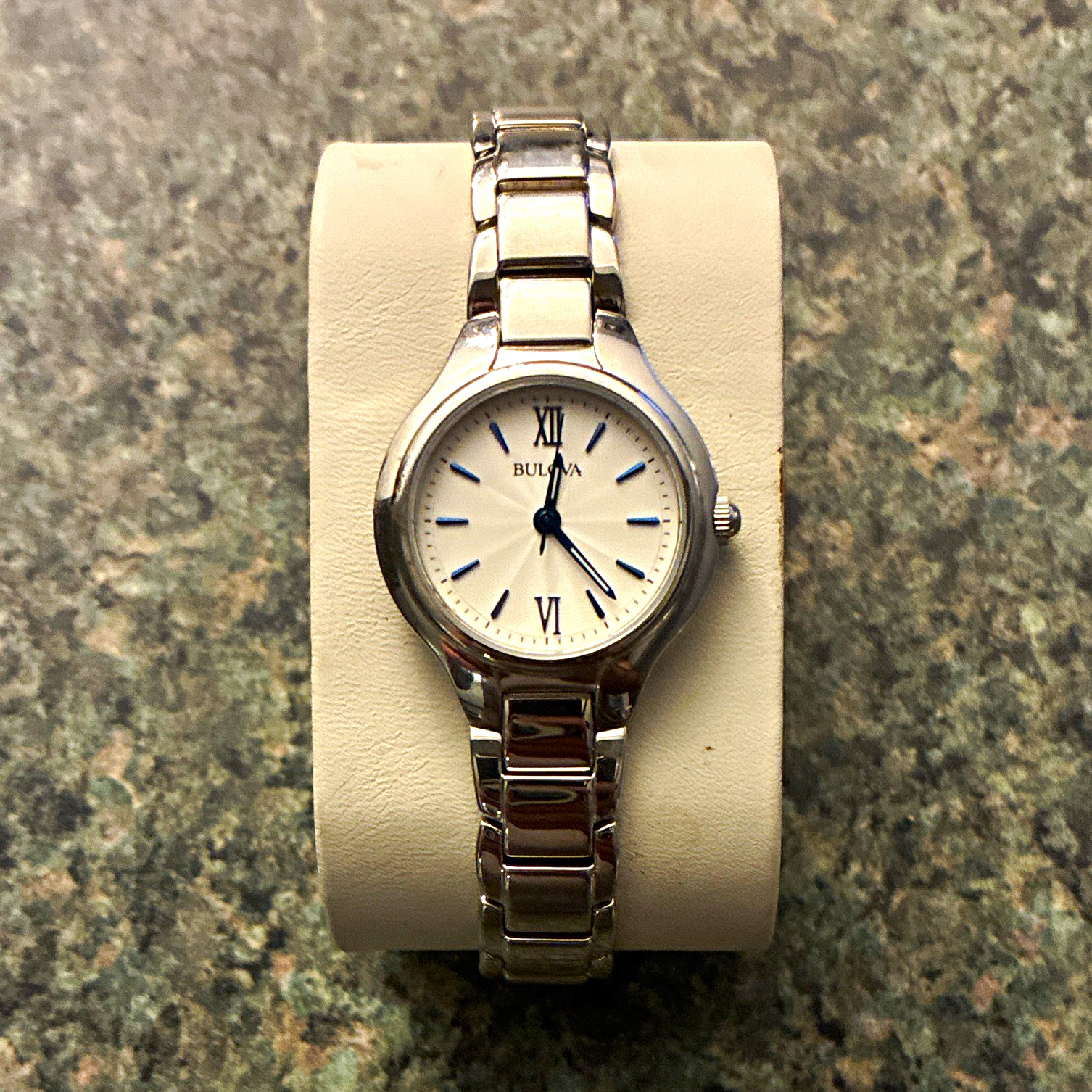 Bulova Women’s Dress Quartz Watch Silver Stainless Bracelet White Dial 30m