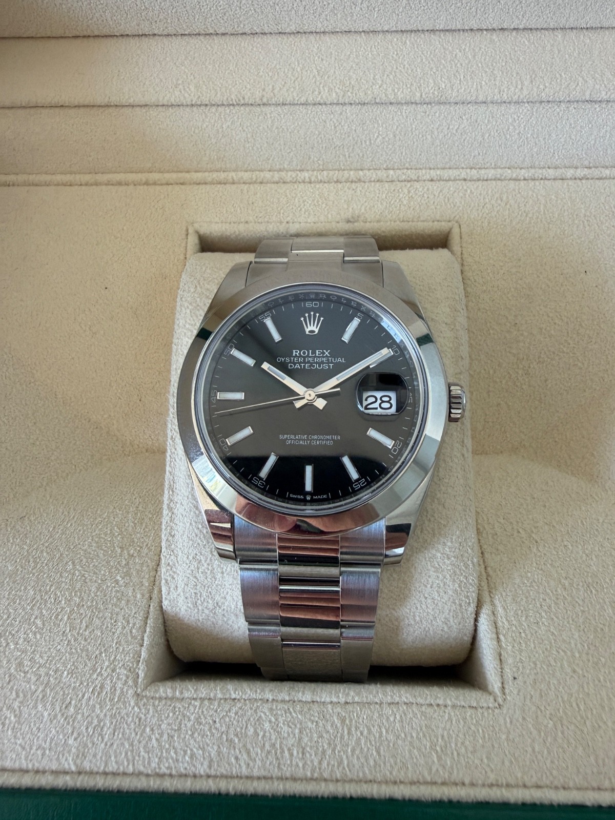 Rolex Datejust 126300 Silver Oyster Bracelet with Silver Bezel (2024 Card)