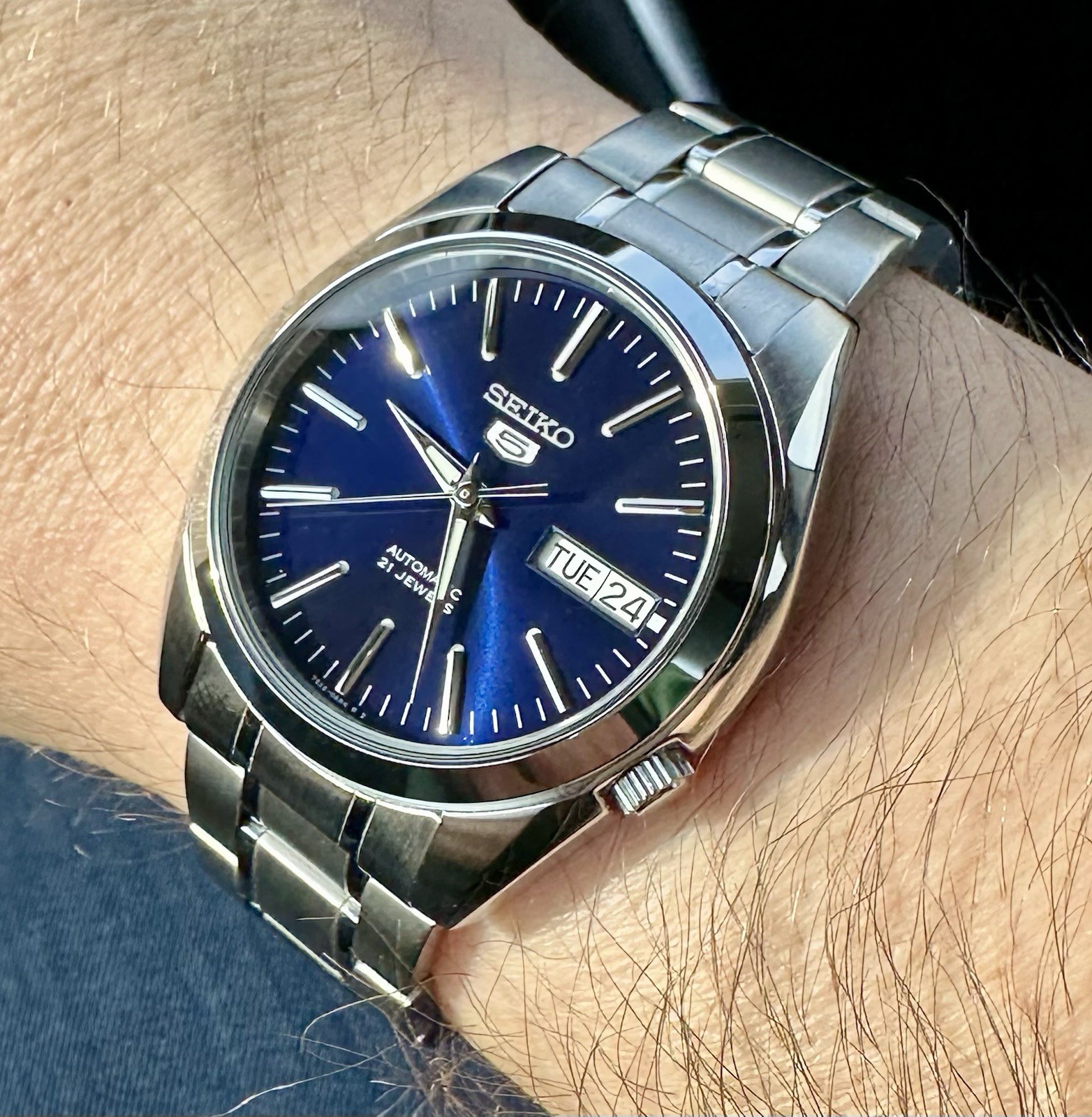 Seiko SNKL43 and SNKL41 Bundle, Blue And Silver Dial Watches