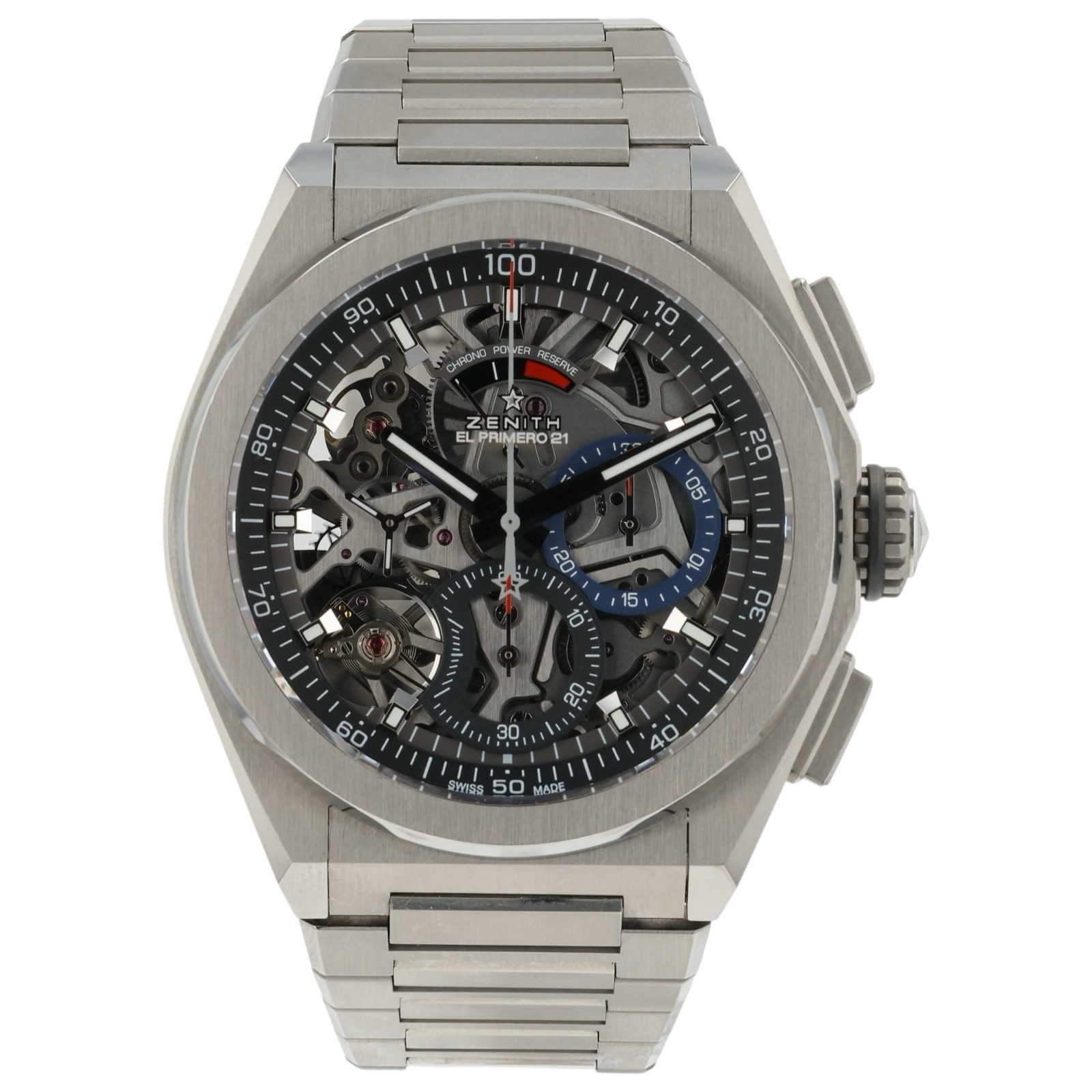 Zenith Defy El Primero Skeleton Dial Titanium 44mm Auto Mens Watch 95.9000.9004