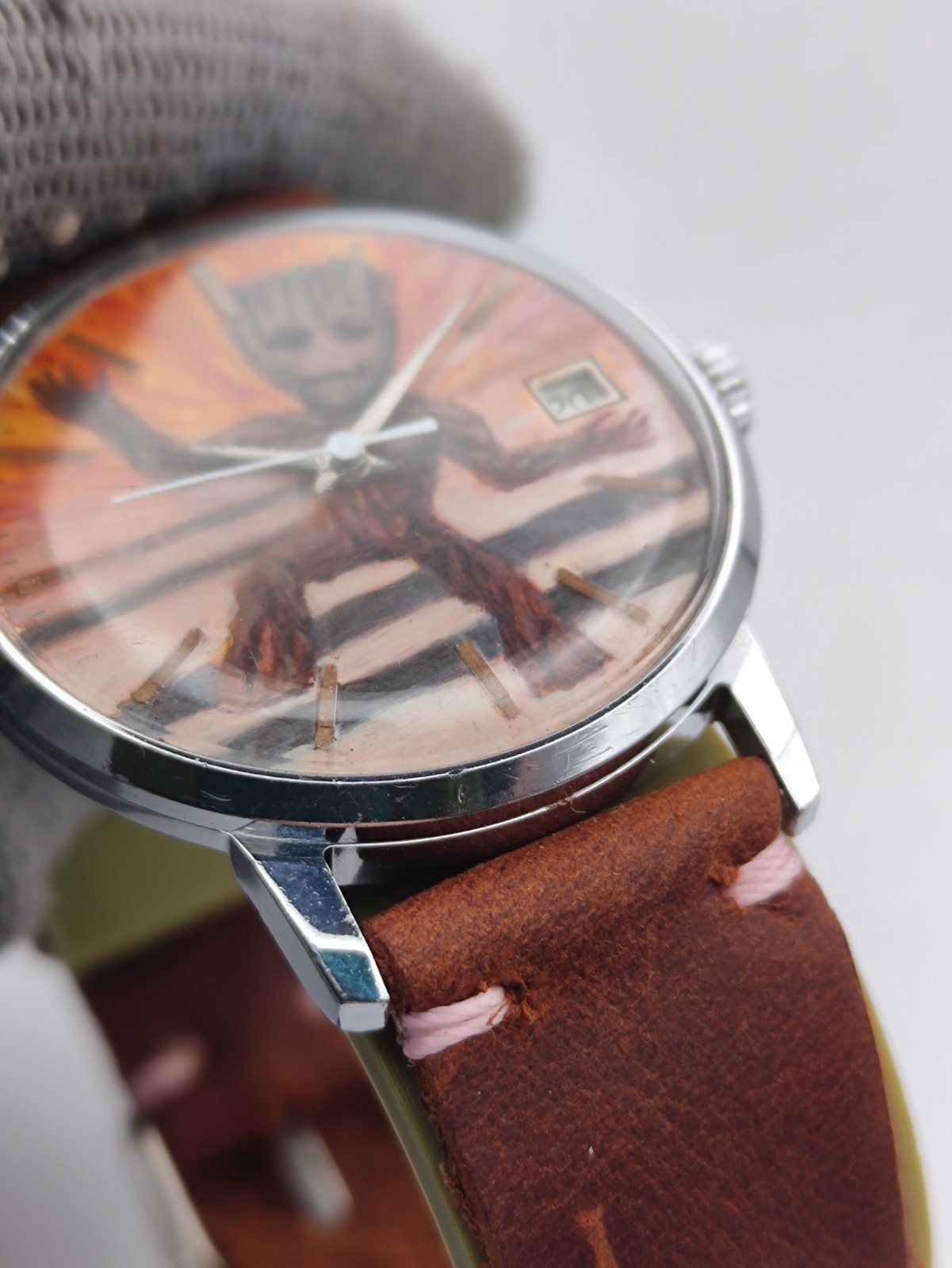 Piece Unique Watch Groot Artwork Poljot 2614.2H Hand painted Handmade Man