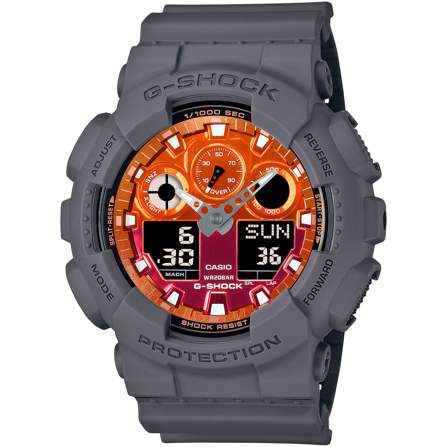 CASIO G-SHOCK GA-100FL-8AJF Flame inside Analog Digital Watch Big Case 51.2mm