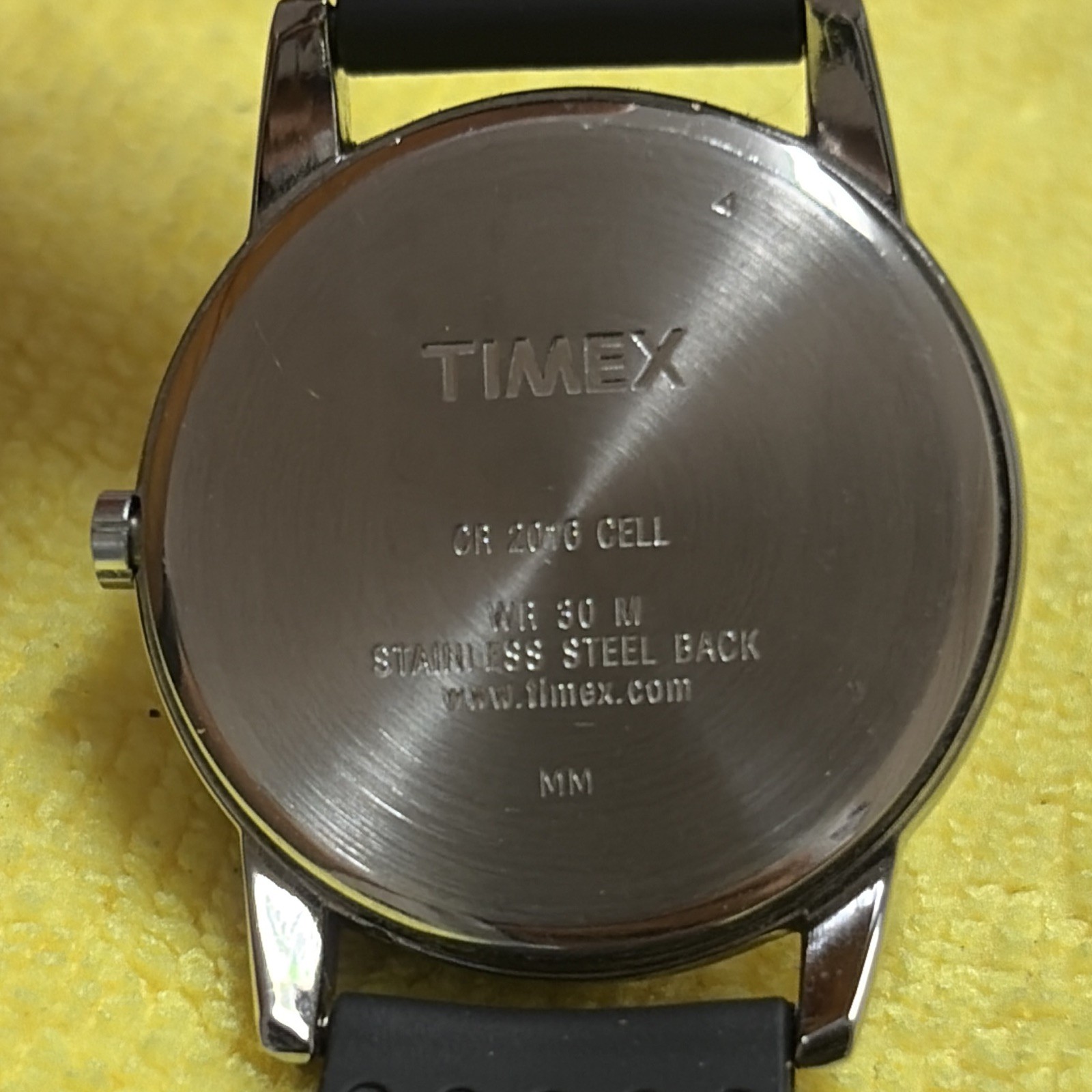 Timex Indiglo Quartz Analog White Dial Black Silicone Strap WR 30m