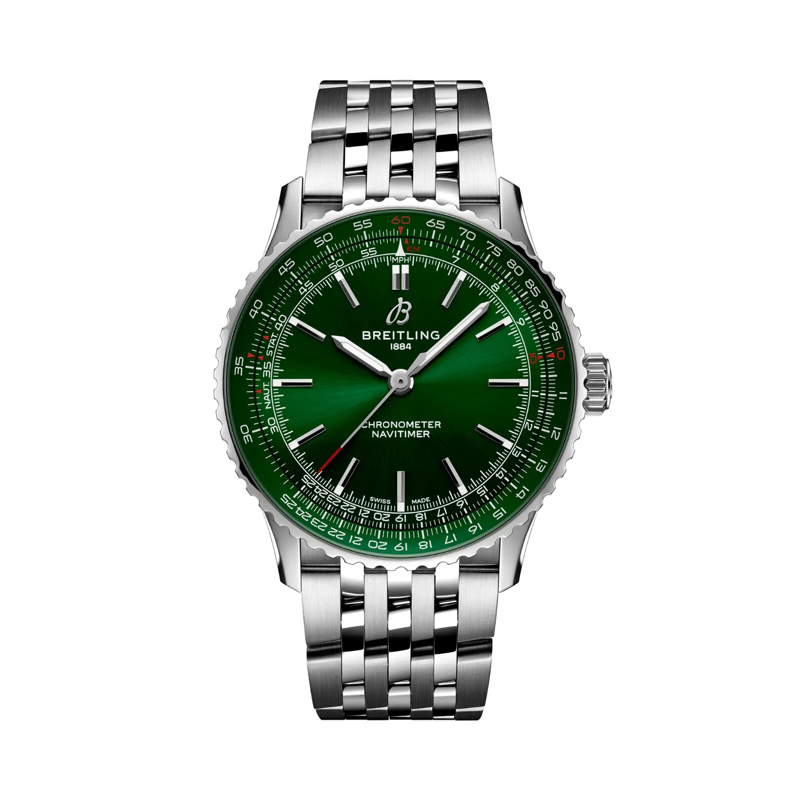 Breitling Navitimer Automatic 41 Green Dial Stainless Steel Watch A17329371L1A1