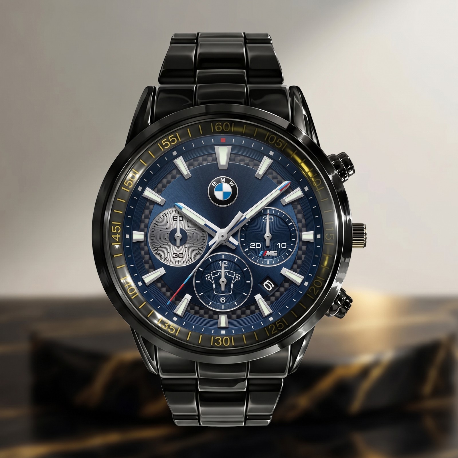 Personalized Performance BMW M5 Sedan Stainless Steel Watch Automotive Gift