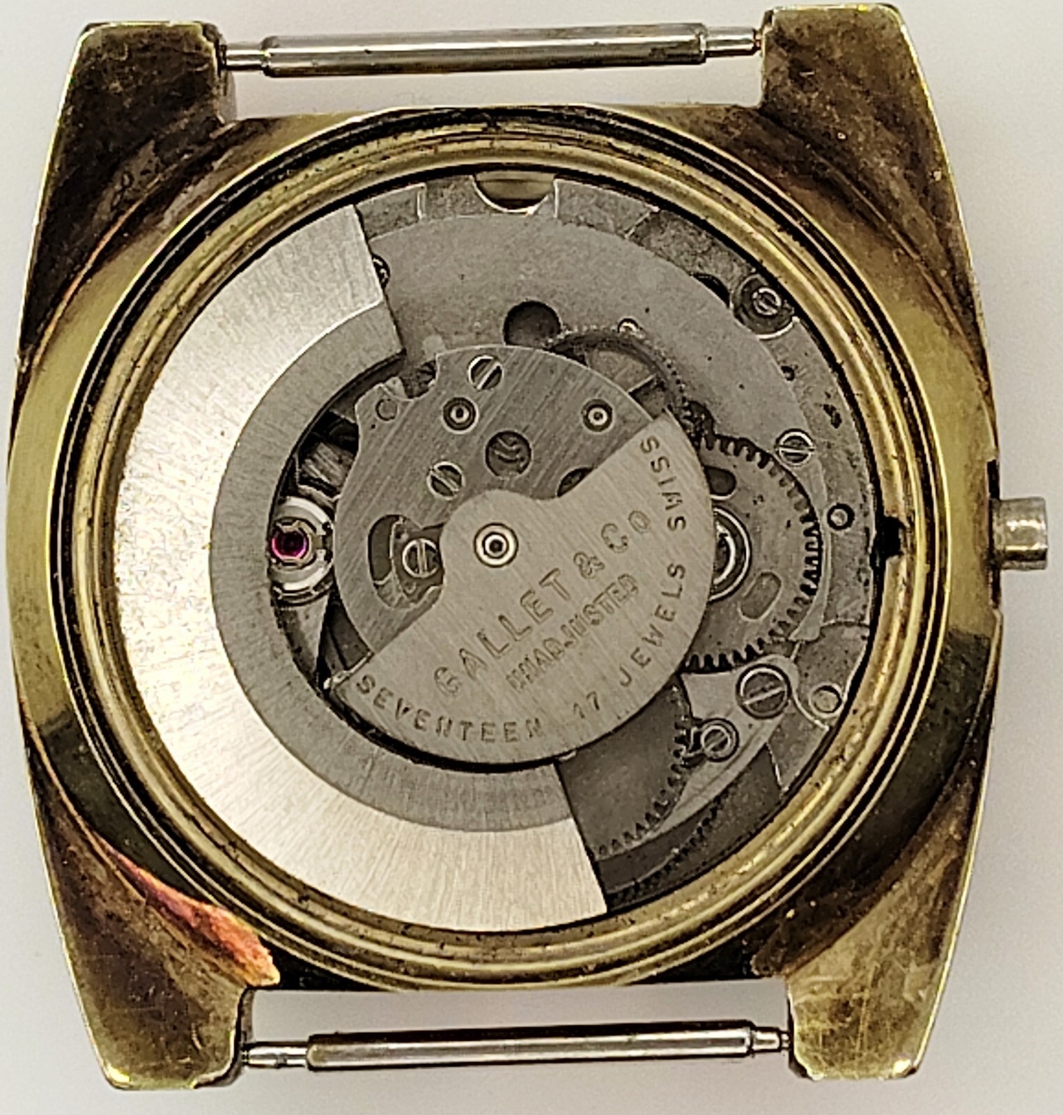 C927 mens Vintage Jules Racine Gallet Automatic Self Wind Watch parts lot