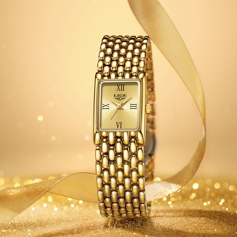 LIGE New Arrival UNISEX Casual Simple And Compact Square Watch