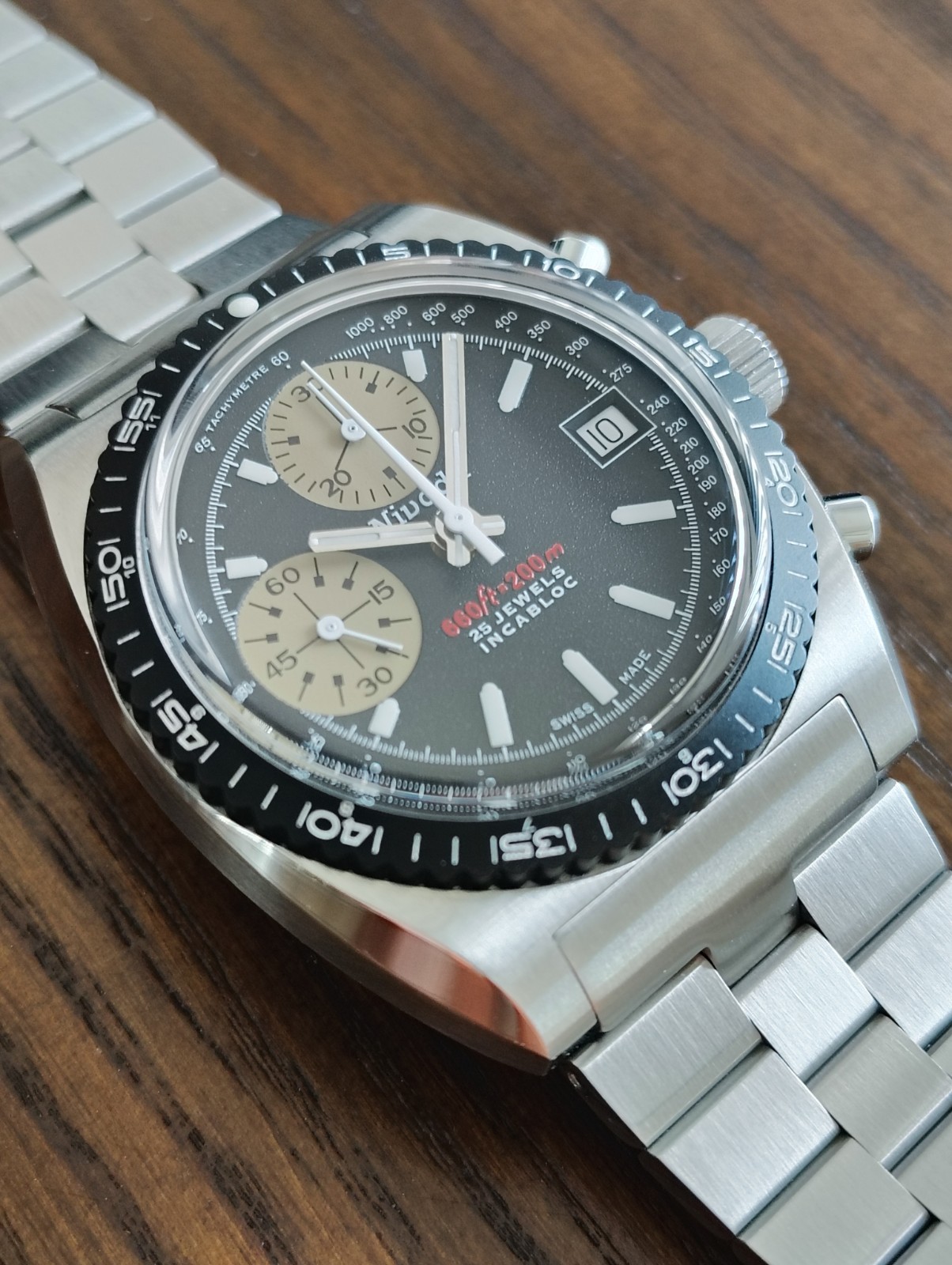 Nivada Grenchen Automatic Chronosport Full Set 38mm Autochron White 77002A45