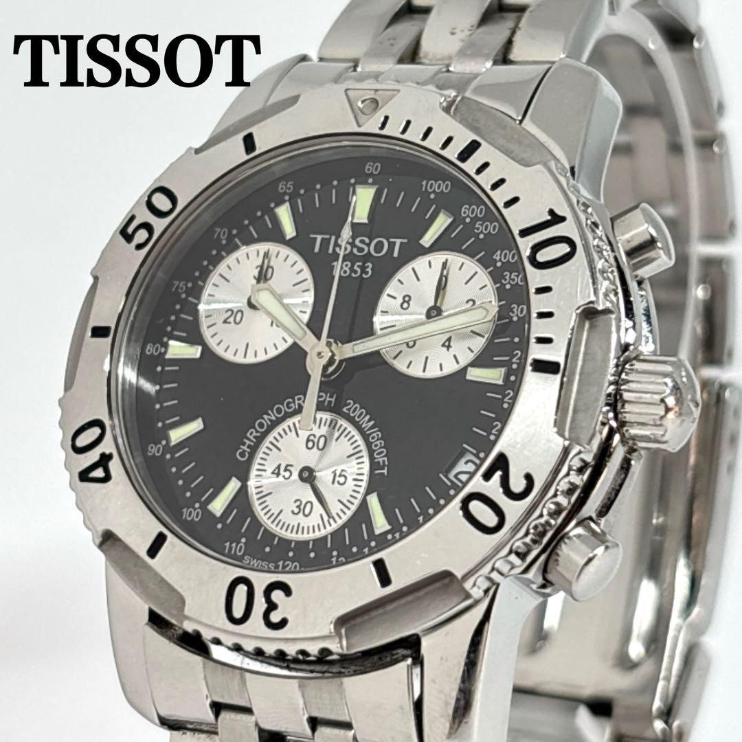 Tissot Chronograph T362 462K Quartz Black Dial Mens Watch 39mm 18.5cm 7.28in