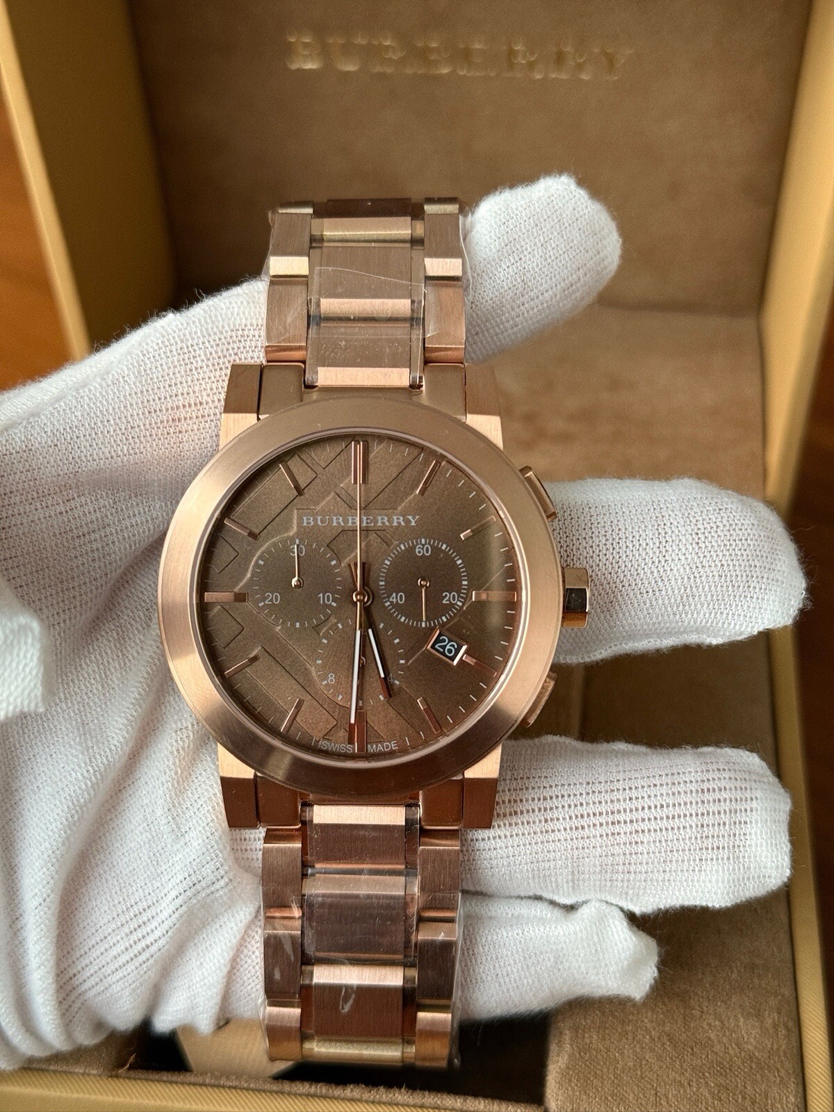Burberry Men’s Watch Chronograph The City 42mm Rose Gold BU9353
