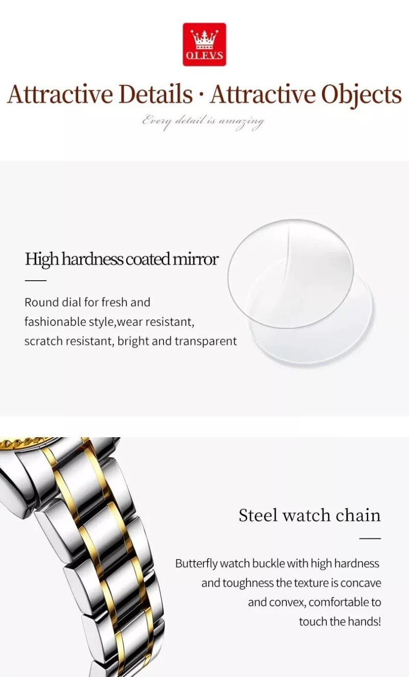 OLEVS Women’s Automatic Mechanical Luminous Waterproof Watch for Ladies