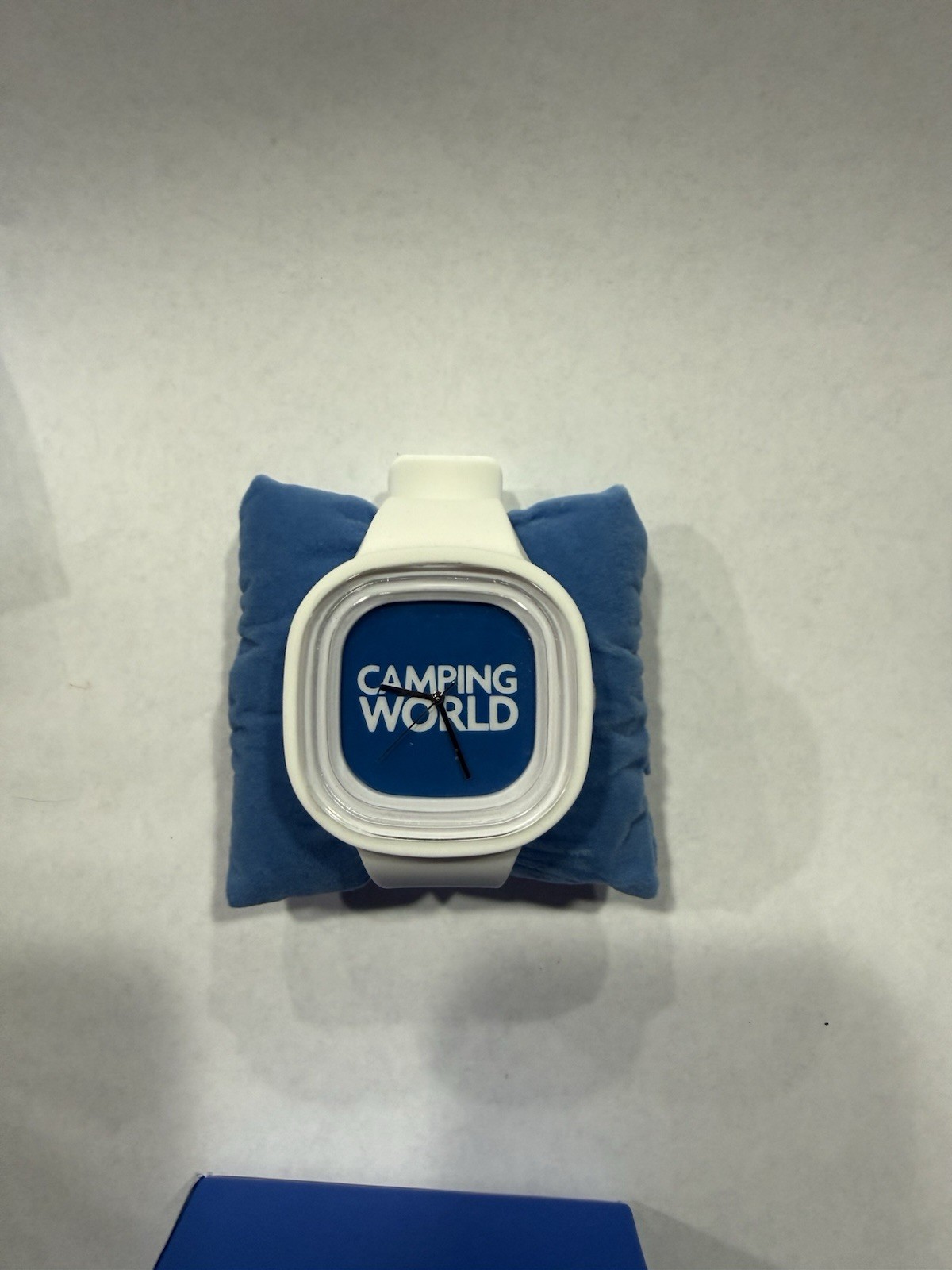 Camping World Flex CW Classic Watch Box Logo Wristwatch White Adjustable Plastic