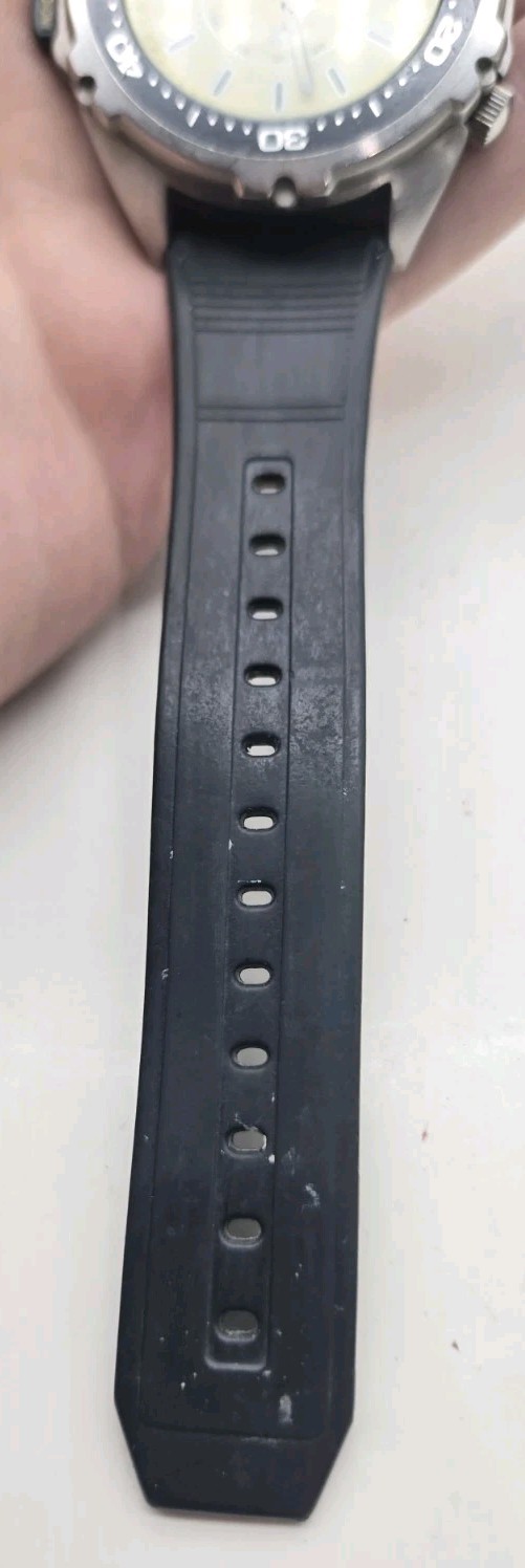 Timex Intrepid Vintage INDIGLO Dive Watch 100M Cream Dial JFK Jr. Style (122)