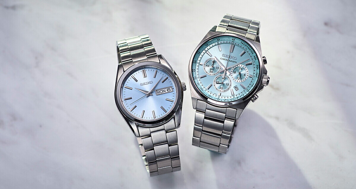 SEIKO SELECTION S series SBTH013 Day Date Quartz Watch Ice Blue Dial 37.4mm