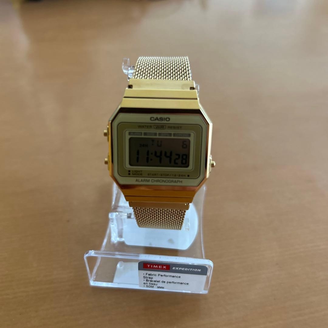 Casio A700WMG-9A Gold Digital Mesh Band Watch