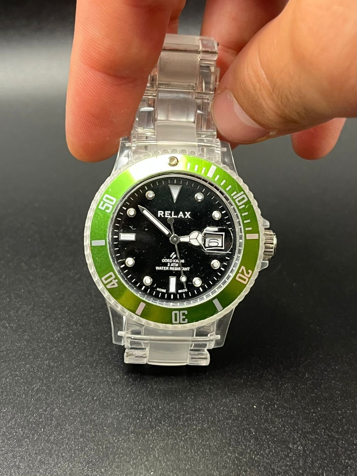 Rare Oded Kashi “Relax” Transparent Diver Wristwatch