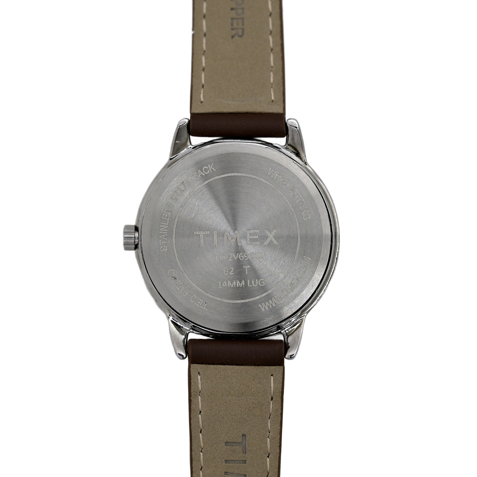 Timex Ladies Indiglo Easy Reader Butterfly Deployant Clasp White Dial Watch