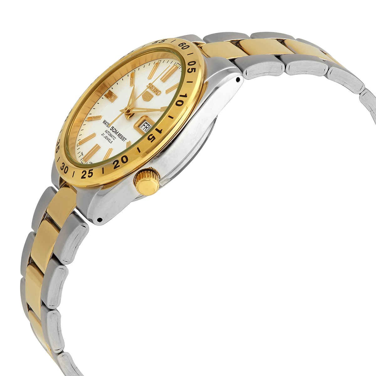Seiko Automatic White Dial Two-tone Ladies Watch SNKE04