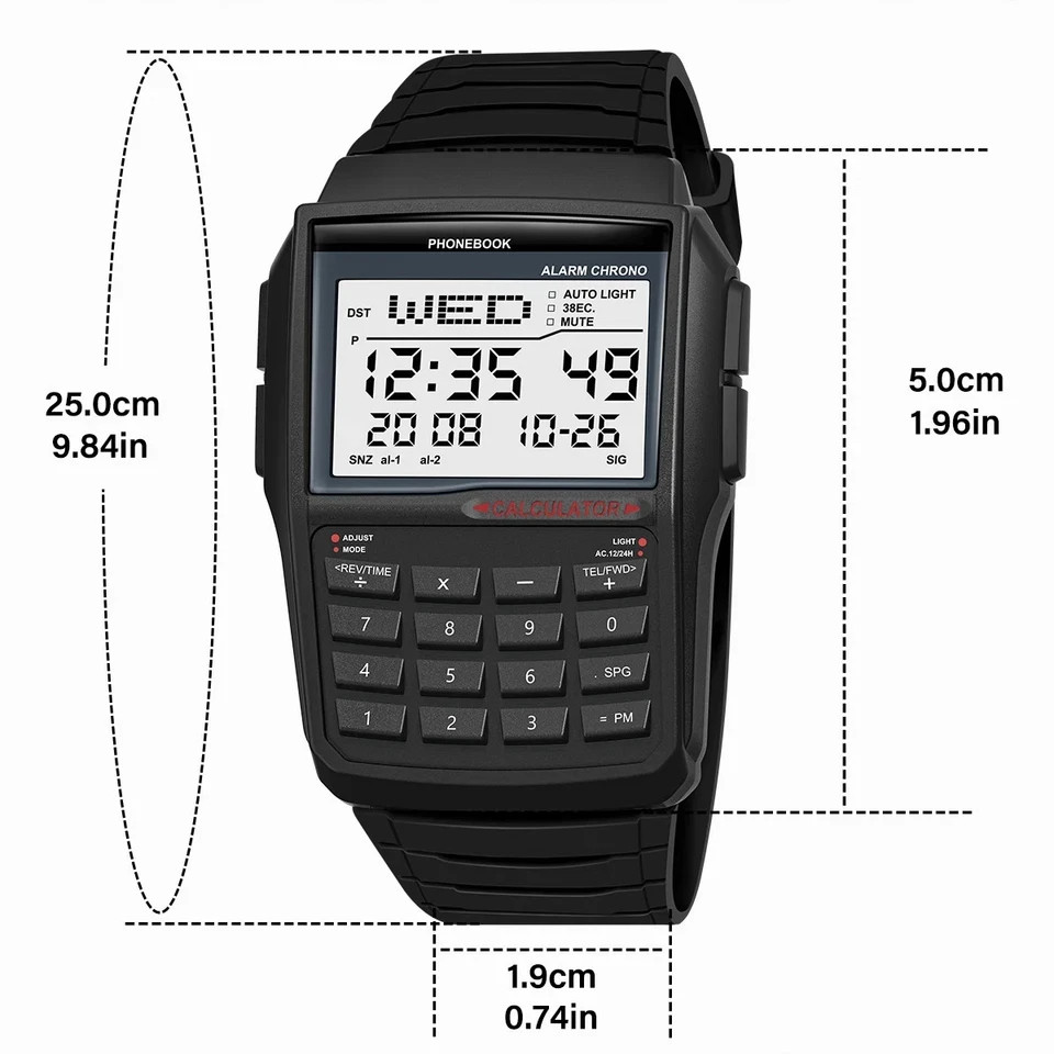 Computer Style Men’s Top Luxury Digital Sports Watch Multifunction Calculator